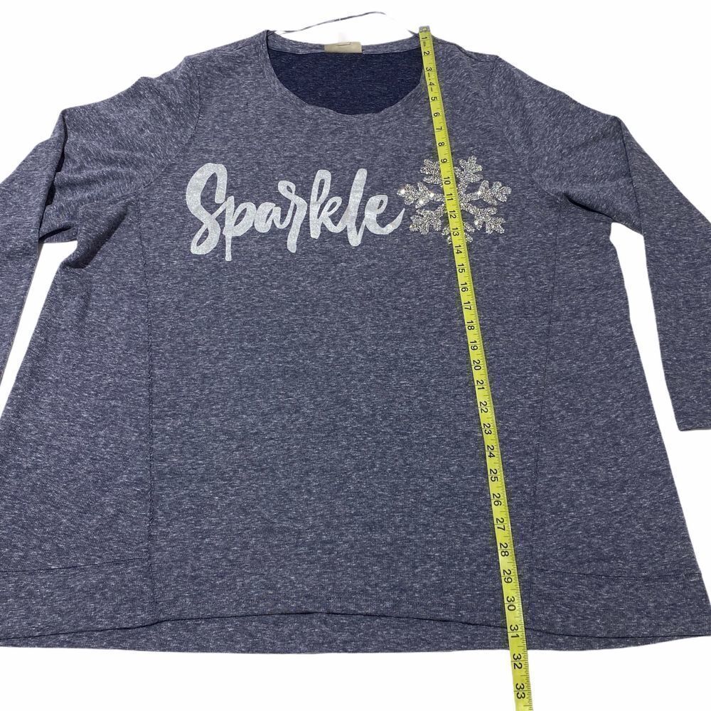 Style & Co Sparkle Snowflake Sweatshirt 3x Nwt - Picture 9 of 12